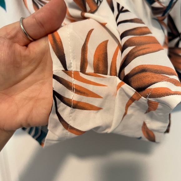 SHEIN High Waist Tropical Print Shorts - Brown and Green - Picture 7 of 7